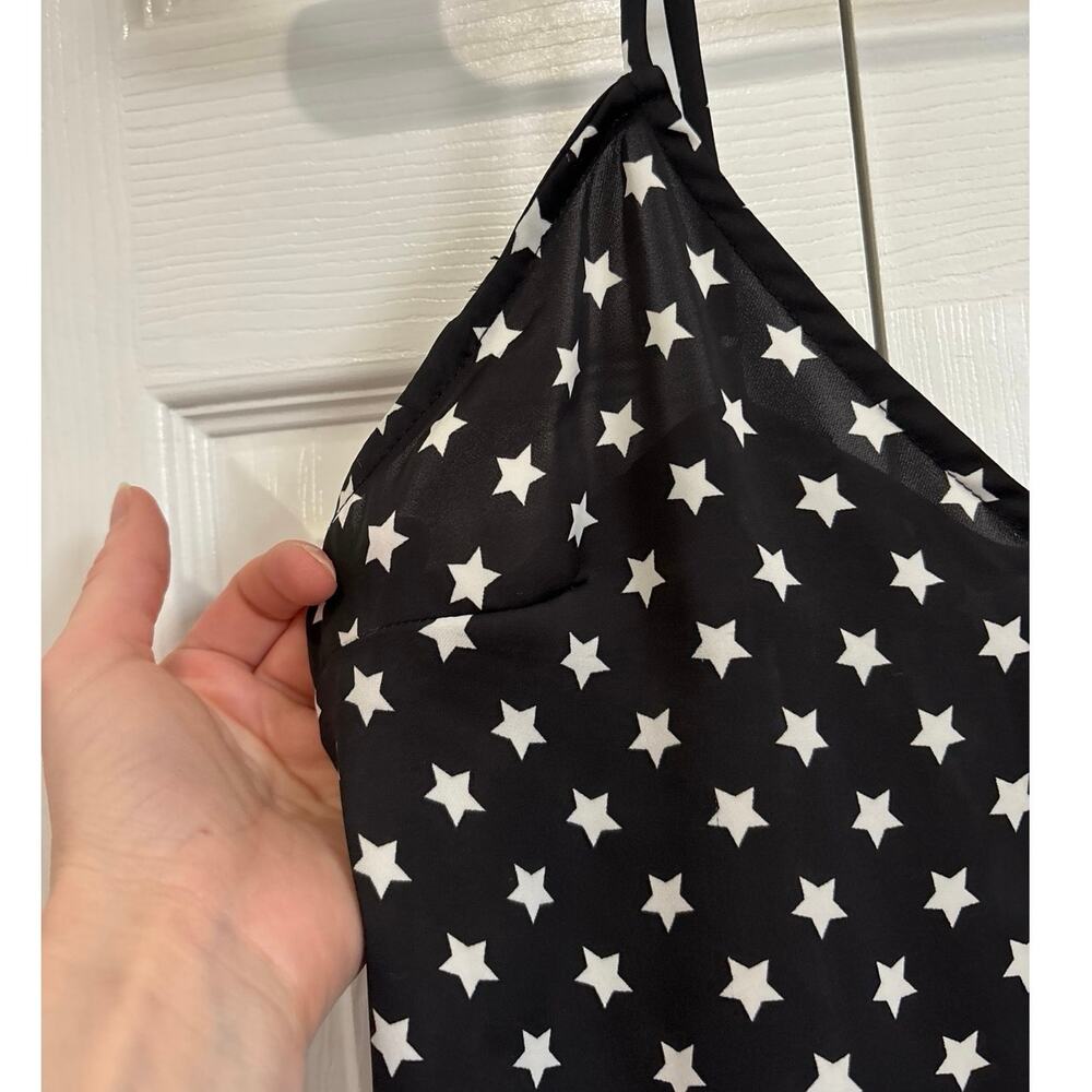L’Academie Black and White Star Print Spaghetti Strap Cami Tank Revolve Size S - Picture 5 of 10